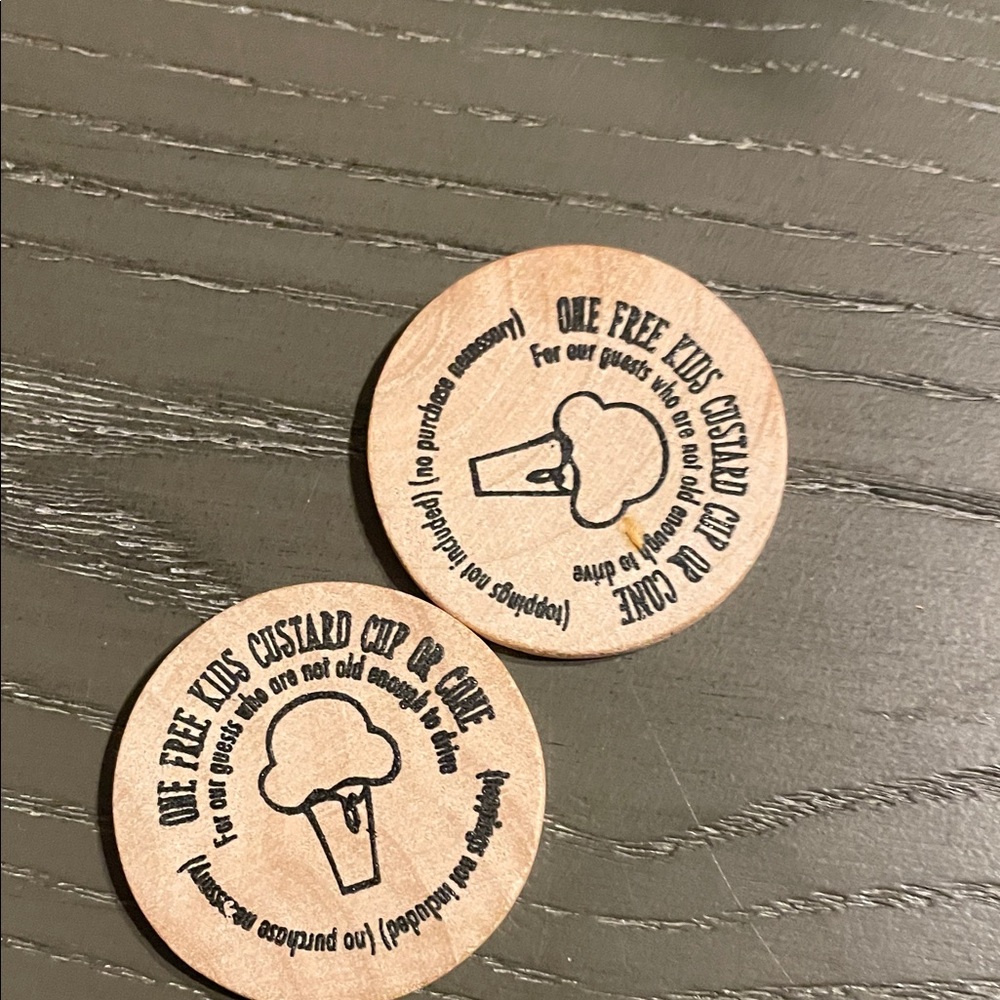 Wooden Free Kids Custard Tokens